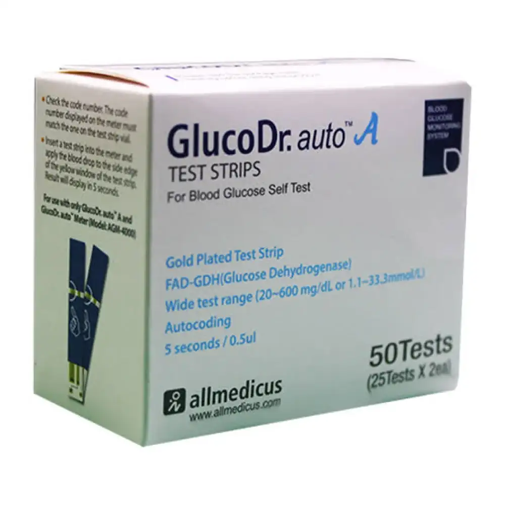 شرائط جهاز السكر جلوكو دكتور أوتو Gluco Dr auto A ( 50 شريط )