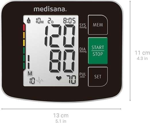 جهاز ضغط Medisana BU 516 للذراع بشاشة مضيئة (اسود)
