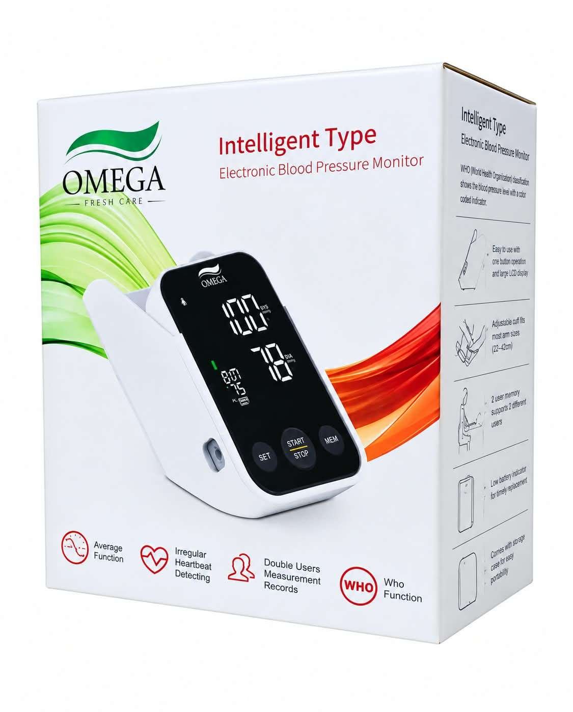جهاز قياس ضغط الدم أوميجا C02 ديجيتال بشاشة كبيرة | Omega C02