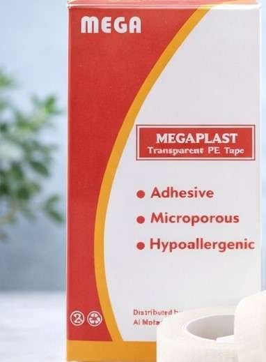 (شريط لاصق طبي شفاف – PE) MEG PLAST Transparent PE Tape 10cm