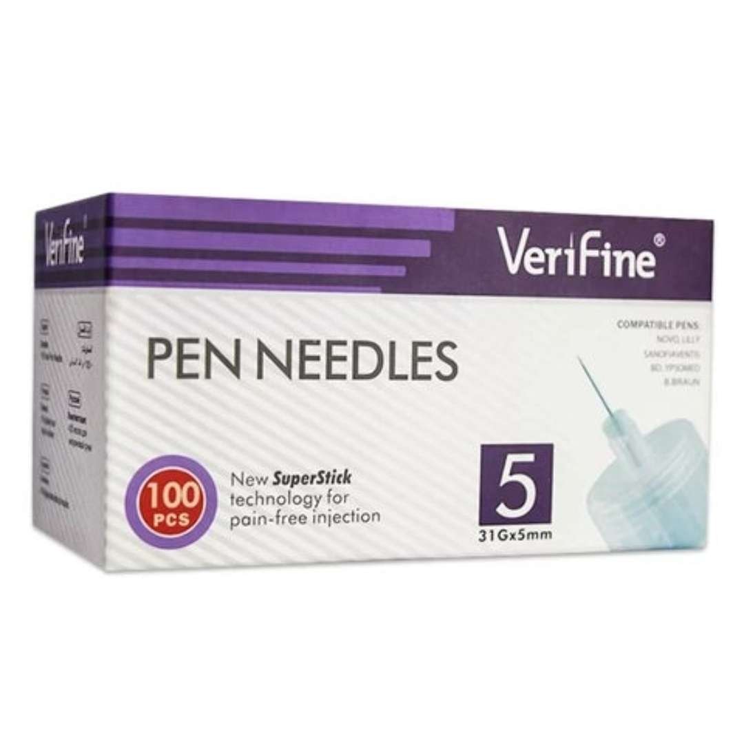 سنون قلم انسولين 5 مم verifine - علبة 100 سن