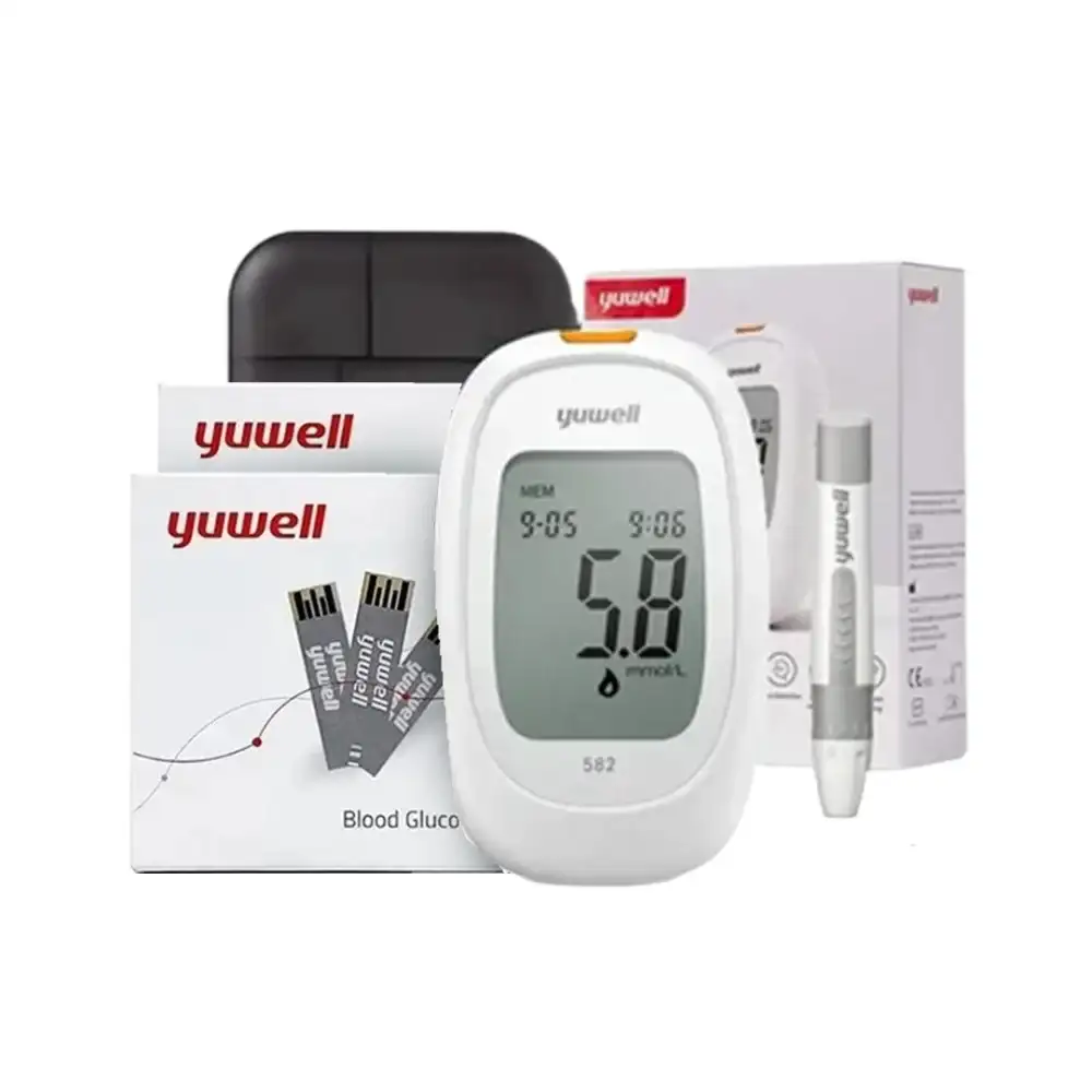 جهاز قياس السكر ماركة يوويل Yuwell + علبة 50 شريط و 100 شكاكه هدية
