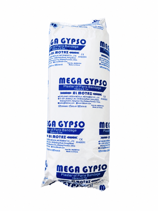 ضمادة جبس باريس ميجا جيبسو (MEGA GYPSO Plaster of Paris Bandage) - مقاس 15 سم × 2.7 متر